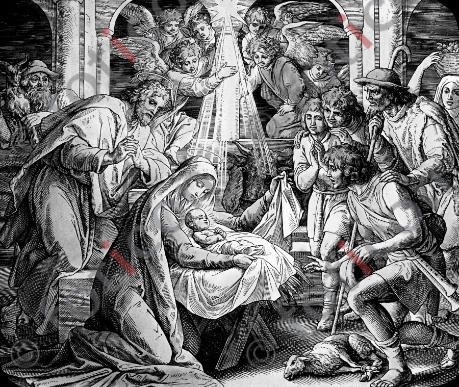 Die Geburt Christi | The Nativity - Foto foticon-simon-043-sw-005.jpg | foticon.de - Bilddatenbank für Motive aus Geschichte und Kultur